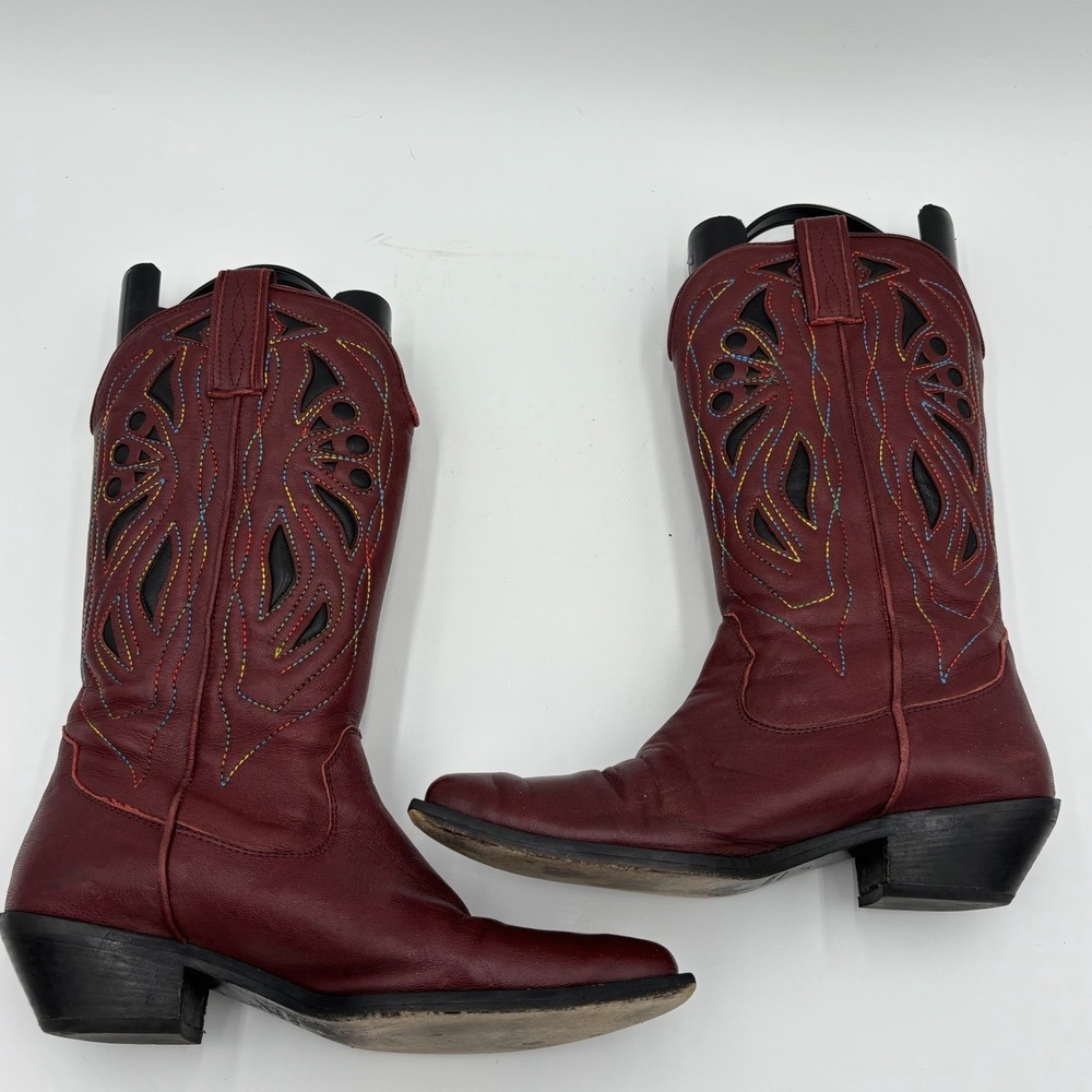Free People Rancho Mirage Cowboy Boots in Brandy Wine Size 7.5 EU 38 Western - Picture 4 of 7